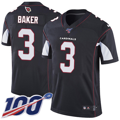 Cardinals #3 Budda Baker Black Alternate Youth Stitched 100th Season Vapor Untouchable Limited Jersey