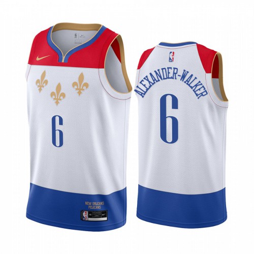 New Orleans Pelicans #6 Nickeil Alexander-Walker White Youth Swingman 2020-21 City Edition Jersey Youth
