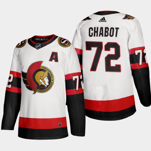Ottawa Ottawa Senators #72 Thomas Chabot Men's Adidas 2020-21 Authentic Player Away Stitched Jersey White Men's