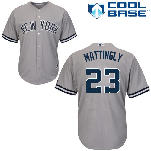 New York Yankees #23 Don Mattingly Stitched Grey Youth Jersey Youth