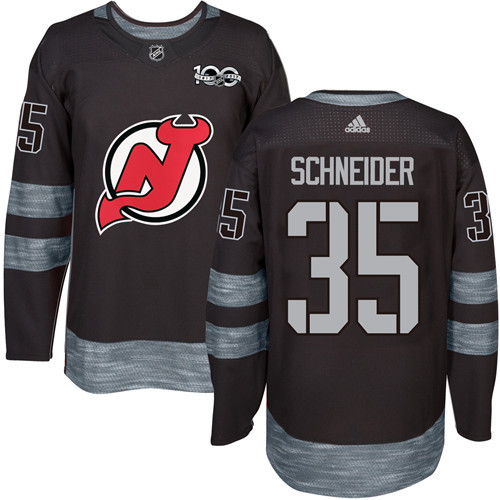 Adidas New Jersey Devils #35 Cory Schneider Black 1917-2017 100th Anniversary Stitched Jersey Men's