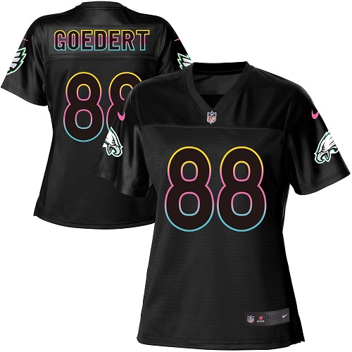Eagles #88 Dallas Goedert Black Women's Fashion Game Jersey