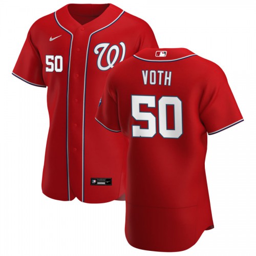 Washington Washington Nationals #50 Austin Voth Men's Red Alternate 2020 Authentic Player Jersey Men's