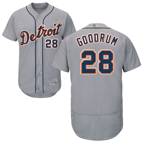 Detroit Tigers #28 Niko Goodrum Grey Flexbase Authentic Collection Stitched Jersey Men's