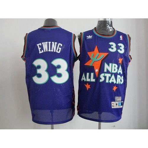 Mitchell And Ness New York Knicks #33 Patrick Ewing All-Star Swingman Blue Stitched Jersey Mens