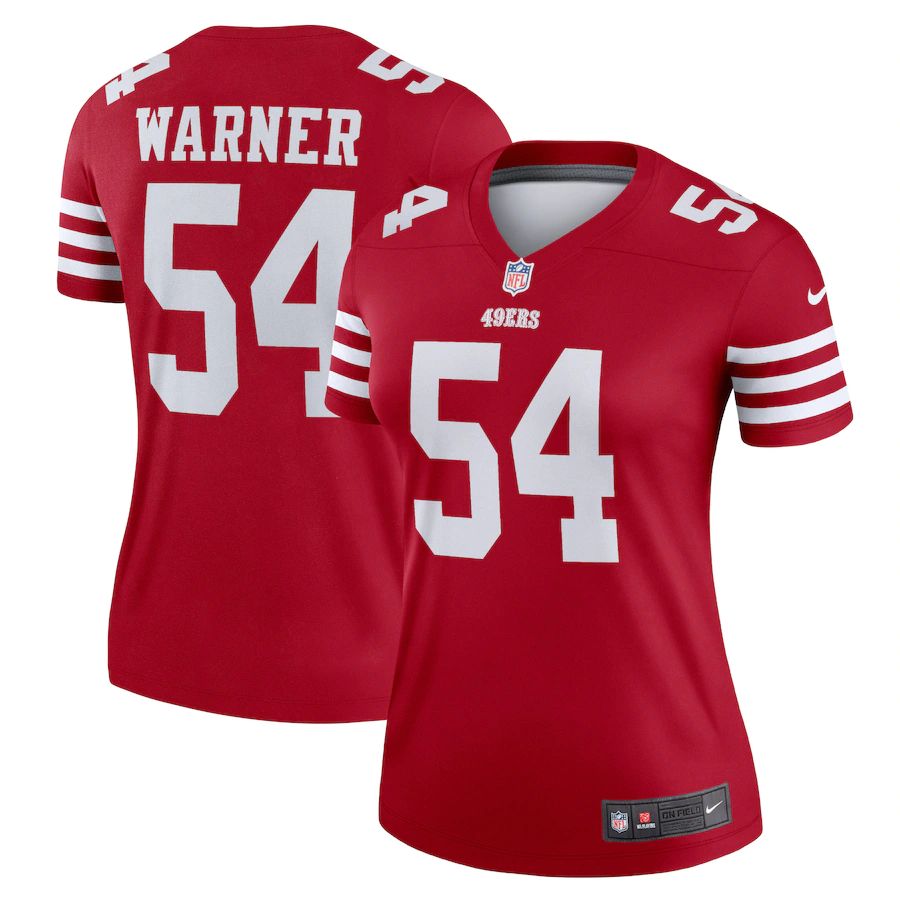 San Francisco 49ers #54 Fred Warner Scarlet Women's 2022-23 Legend Jersey
