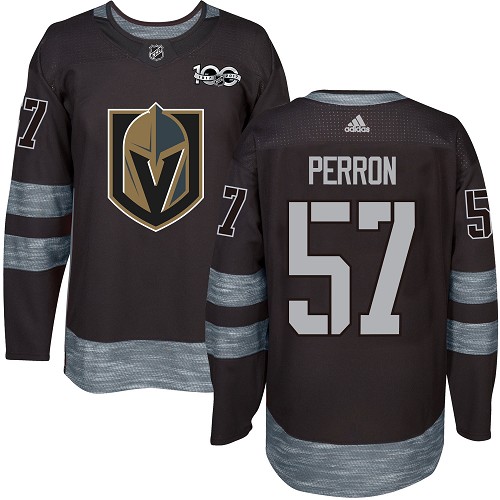 Adidas Golden Vegas Golden Knights #57 David Perron Black 1917-2017 100th Anniversary Stitched Jersey Men's