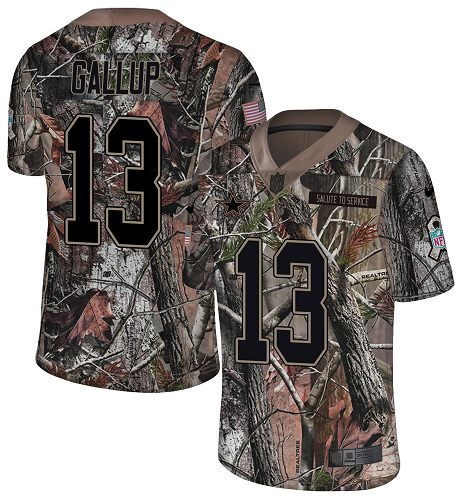 Cowboys #13 Michael Gallup Camo Men's Stitched Limited Rush Realtree Jersey