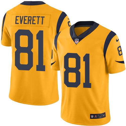 Los Angeles Rams #81 Gerald Everett Gold Men's Stitched Limited Rush Jersey Men's