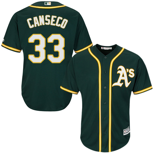 Oakland Athletics #33 Jose Canseco Green Cool Base Stitched Youth Jersey Youth