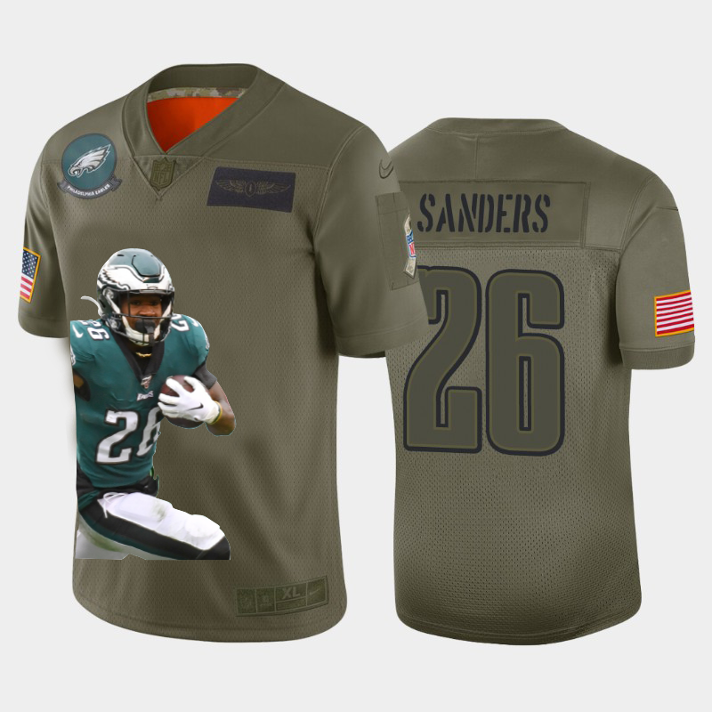 Philadelphia Eagles #26 Miles Sanders Team Hero Vapor Limited Jersey Camo