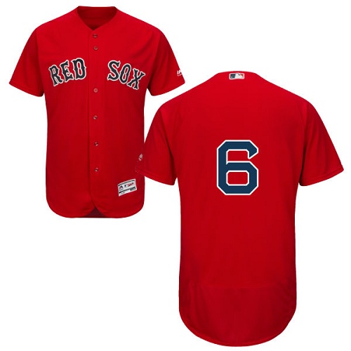 Boston Red Sox #6 Johnny Pesky Red Flexbase Authentic Collection Stitched Jersey Men's