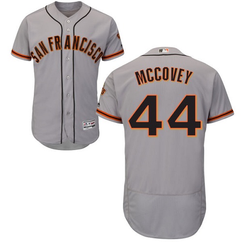 San Francisco Giants #44 Willie McCovey Grey Flexbase Authentic Collection Road Stitched Jersey Men's