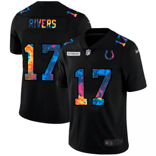 Indianapolis Indianapolis Colts #17 Philip Rivers Men's Multi-Color Black 2020 Crucial Catch Vapor Untouchable Limited Jersey Men's
