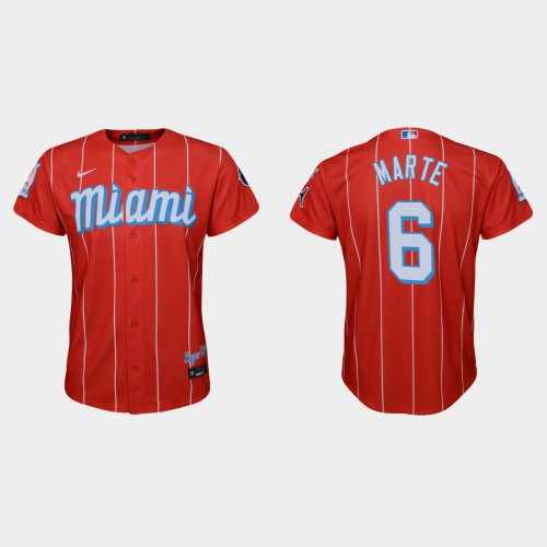 Miami Miami Marlins #6 Starling Marte Youth 2021 City Connect Authentic Jersey Red Youth