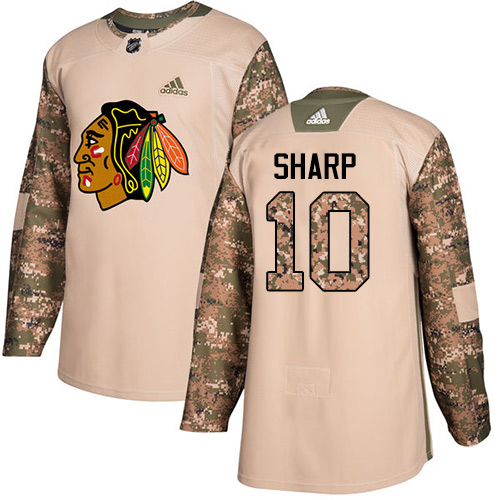 Adidas Chicago Blackhawks #10 Patrick Sharp Camo Authentic 2017 Veterans Day Stitched Youth Jersey Youth