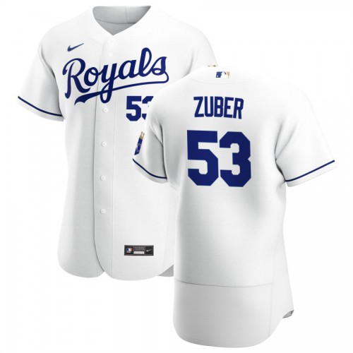Kansas City Kansas City Royals #53 Tyler Zuber Men's White Home 2020 Authentic Player Jersey Men's