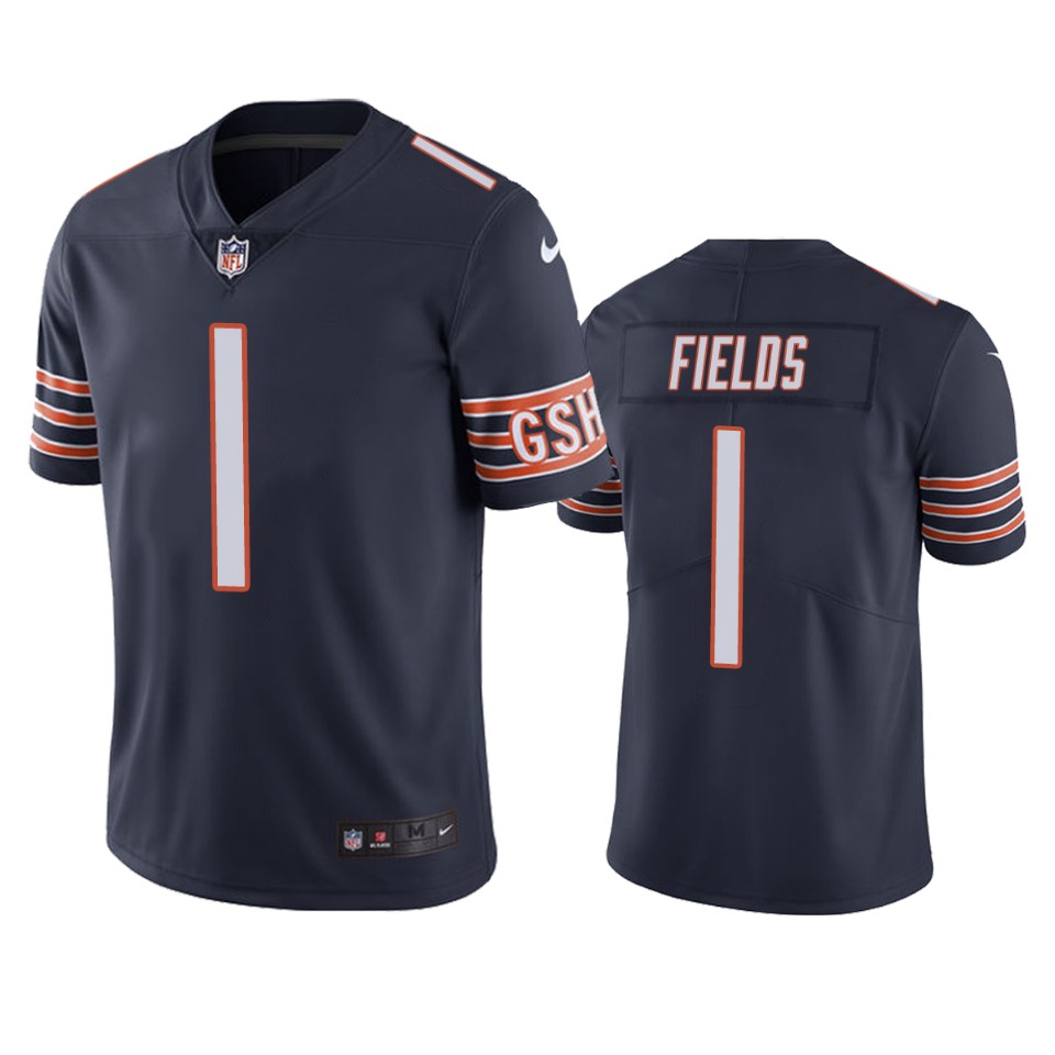 Bears #1 Justin Fields Navy Blue Team Color Men's Stitched Vapor Untouchable Limited Jersey