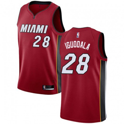 Miami Heat #28 Andre Iguodala Red Swingman Statement Edition Jersey Mens