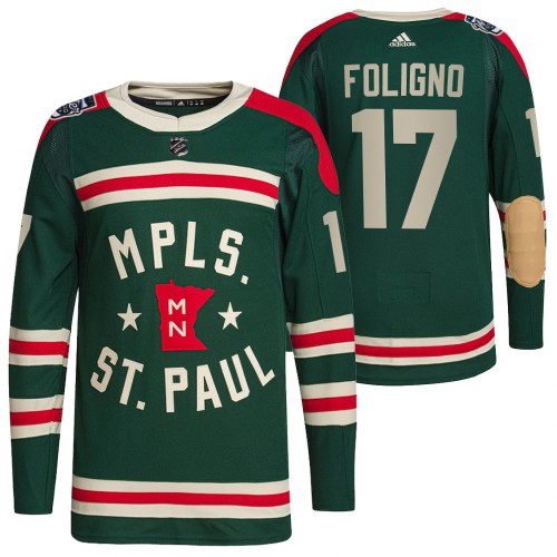 Minnesota Minnesota Wild #17 Marcus Foligno Men's Adidas 2022 Winter Classic Authentic Jersey Men's