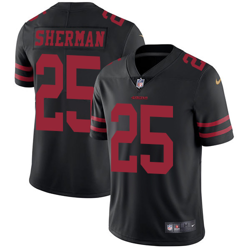 San Francisco 49ers #25 Richard Sherman Black Alternate Men's Stitched Vapor Untouchable Limited Jersey Men's