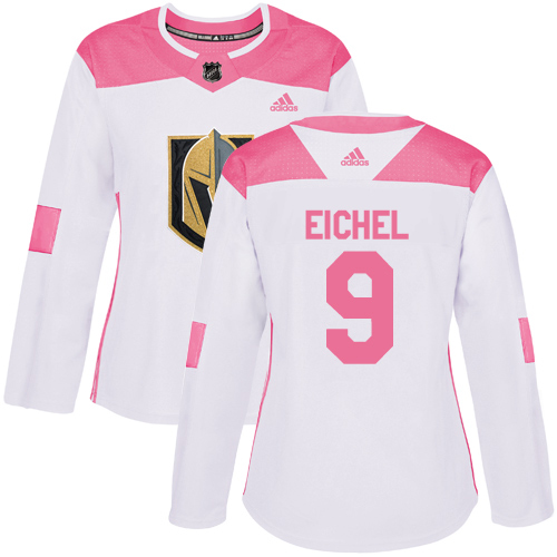 Adidas Golden Knights #9 Jack Eichel White/Pink Authentic Fashion Women's Stitched Jersey