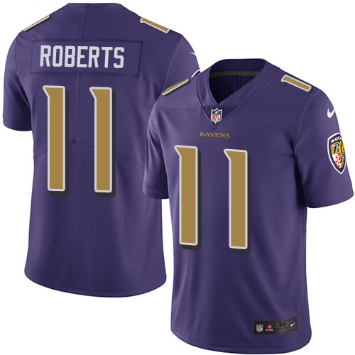 Baltimore Ravens #11 Seth Roberts Purple Men's Stitched Limited Rush Jersey Men's