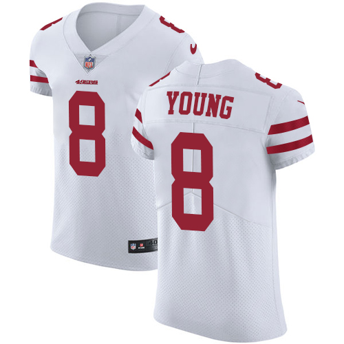 49ers #8 Steve Young White Men's Stitched Vapor Untouchable Elite Jersey