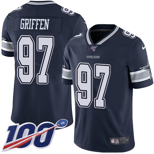 Dallas Cowboys #97 Everson Griffen Navy Blue Team Color Youth Stitched 100th Season Vapor Untouchable Limited Jersey Youth