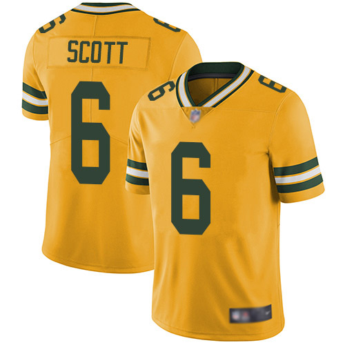 Green Bay Packers #6 JK Scott Yellow Men's Stitched Limited Rush Jersey Men's