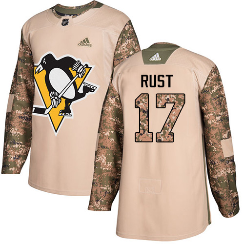 Adidas Pittsburgh Penguins #17 Bryan Rust Camo Authentic 2017 Veterans Day Stitched Youth Jersey Youth