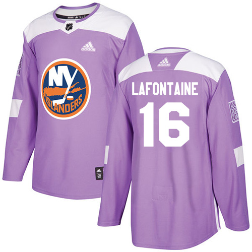 Adidas New York Islanders #16 Pat LaFontaine Purple Authentic Fights Cancer Stitched Jersey Men's