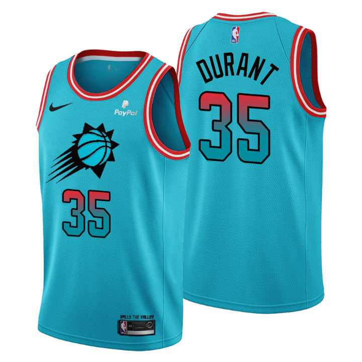 Suns #35 Kevin Durant Men's 2022-23 City Edition Jersey - Cherry Blossom Blue