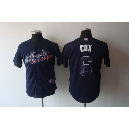 Atlanta Braves #6 Bobby Cox Blue Stitched Jersey Men's