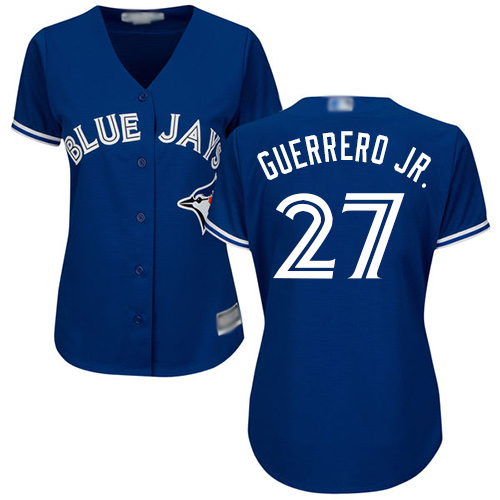 Toronto Blue Jays #27 Vladimir Guerrero Jr. Blue Alternate Women's Stitched Jersey Womens