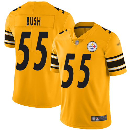 Pittsburgh Steelers #55 Devin Bush Gold Men's Stitched Limited Inverted Legend Jersey Men's