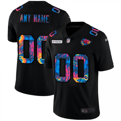 Kansas City Chiefs Custom Men's Multi-Color Black 2020 Crucial Catch Vapor Untouchable Limited Jersey