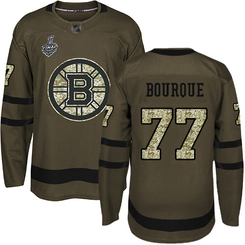 Adidas Boston Bruins #77 Ray Bourque Green Salute to Service Stanley Cup Final Bound Stitched Jersey Men's