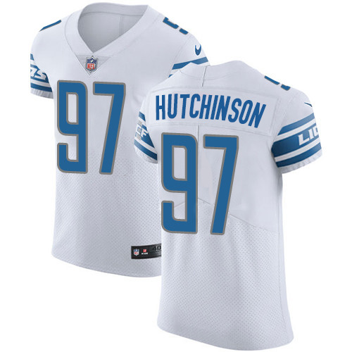 Lions #97 Aidan Hutchinson White Men's Stitched New Elite Jersey
