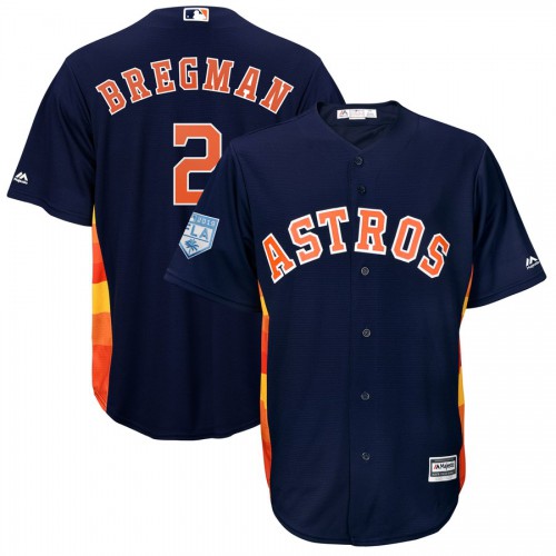 Houston Astros #2 Alex Bregman Navy Blue 2019 Spring Training Cool Base Stitched Jersey Men's