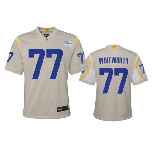 Los Angeles Los Angeles Rams #77 Andrew Whitworth Youth Game Jersey - Bone Youth