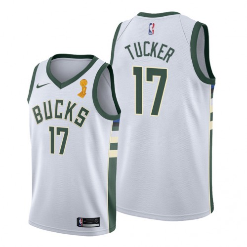 Milwaukee Bucks #17 P.J. Tucker Youth 2021 Finals Champions Swingman Association Edition Jersey White Youth
