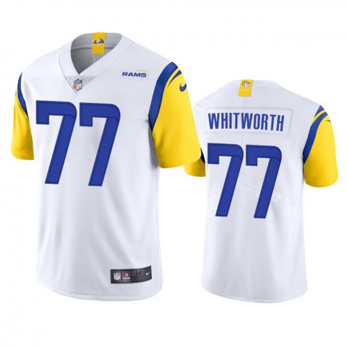 Los Angeles Los Angeles Rams #77 Andrew Whitworth Men's Alternate Vapor Limited Jersey - White Men's