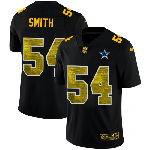 Dallas Dallas Cowboys #54 Jaylon Smith Men's Black Golden Sequin Vapor Limited Jersey Men's