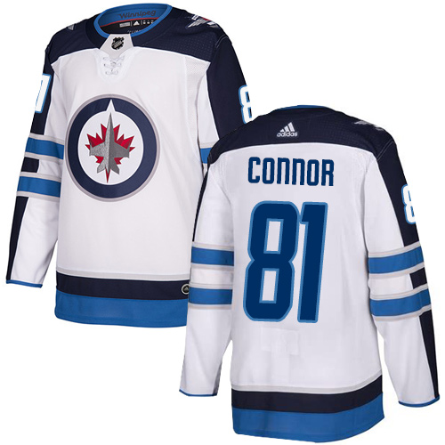 Adidas Winnipeg Jets #81 Kyle Connor White Road Authentic Stitched Jersey Men's