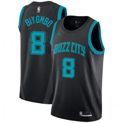 Charlotte Hornets #8 Bismack Biyombo Black Jordan Swingman City Edition 2018/19 Jersey Mens