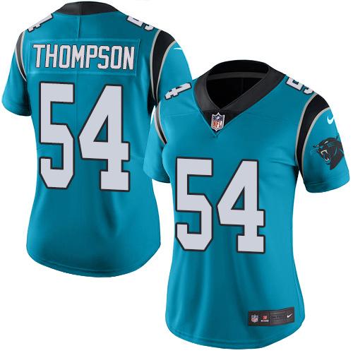 Carolina Panthers #54 Shaq Thompson Blue Alternate Women's Stitched Vapor Untouchable Limited Jersey Womens