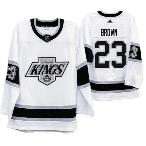 Los Angeles Los Angeles Kings #23 Dustin Brown Men's Adidas 2019-20 Heritage White Throwback 90s Jersey Men's