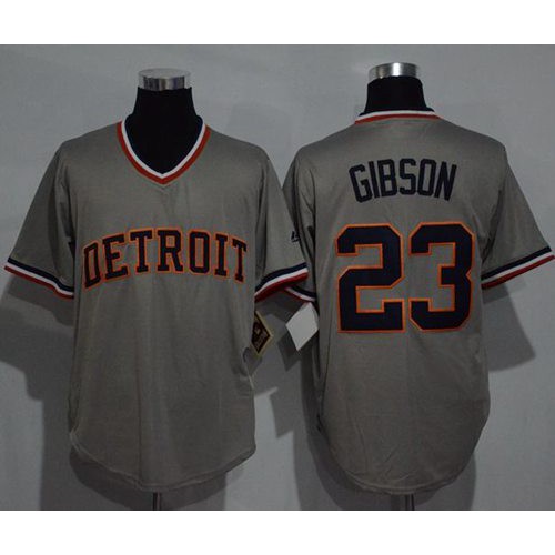 Detroit Tigers #23 Kirk Gibson Grey Cooperstown Throwback Stitched Jersey Men's