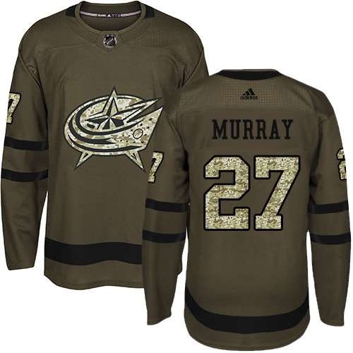 Adidas Columbus Blue Jackets #27 Ryan Murray Green Salute to Service Stitched Jersey Men's